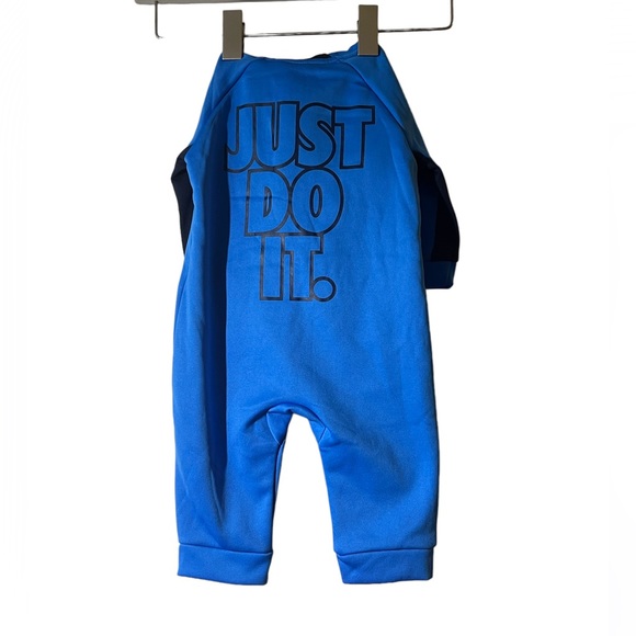 Nike Dri-Fit Infant One Piece Hooded Outfit 6M Blue Zip Up Fleece Lined - Picture 3 of 11